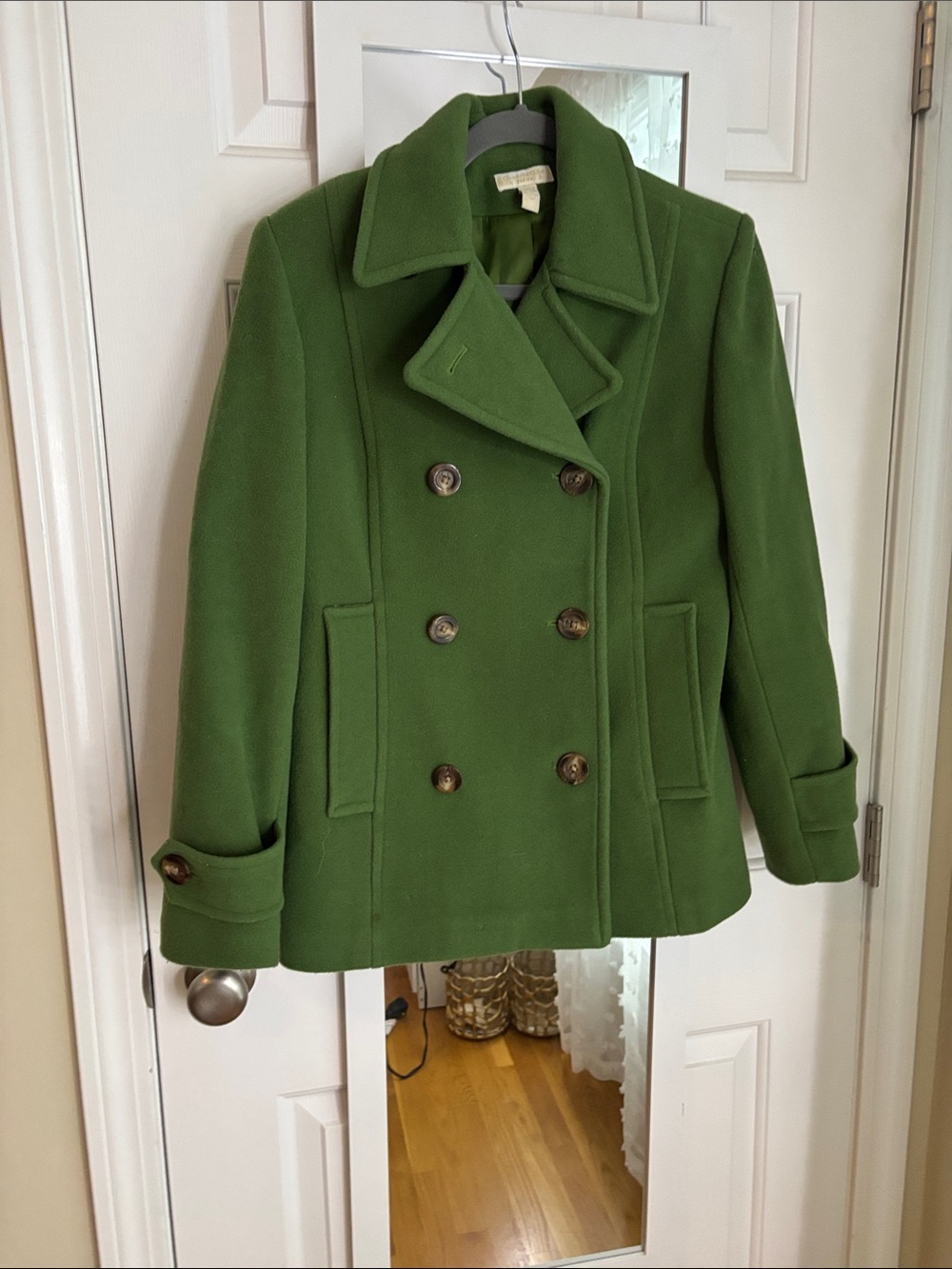 Charter Club Green Double-Breasted Pea Coat